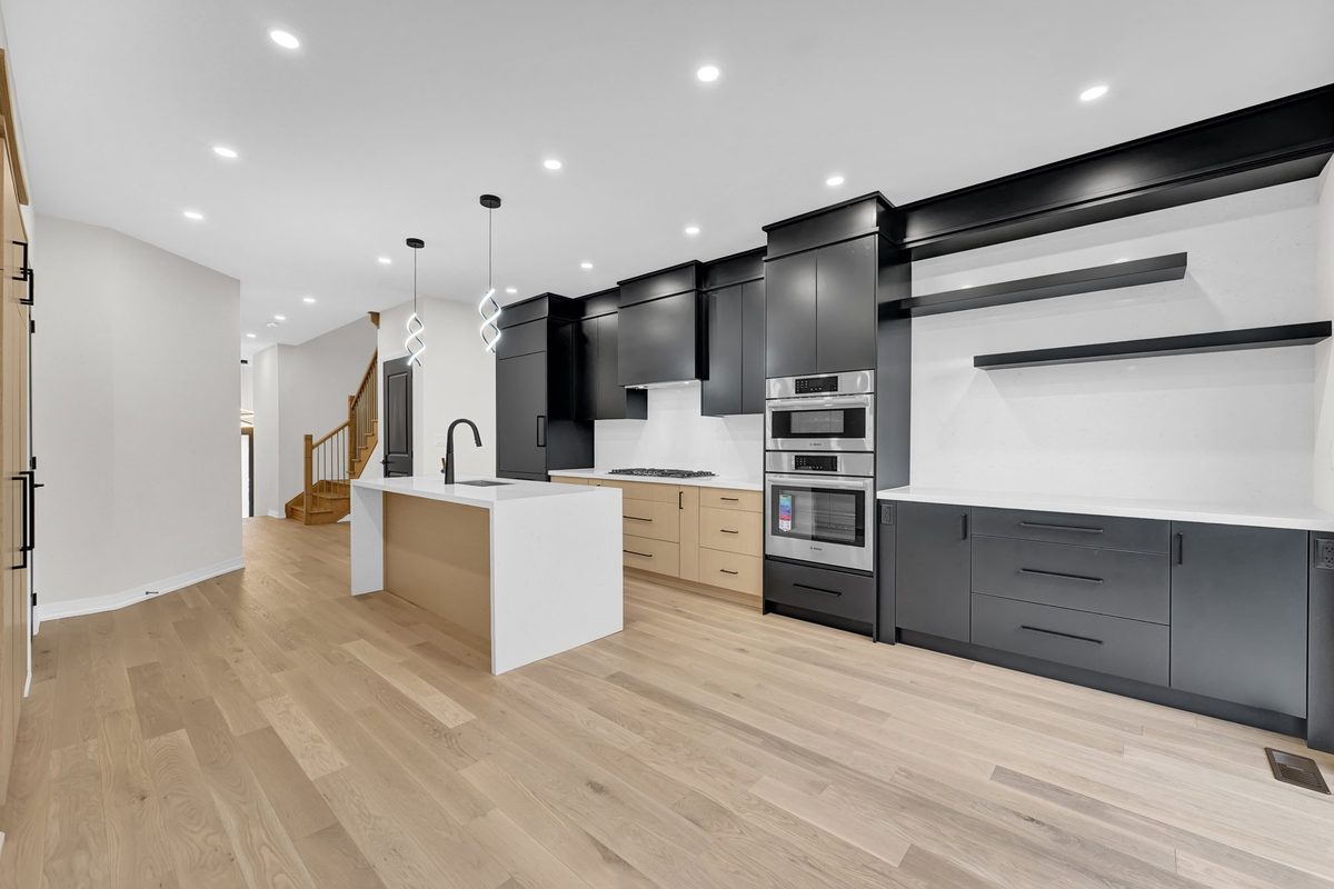 Kitchen & dining before staging, vacant